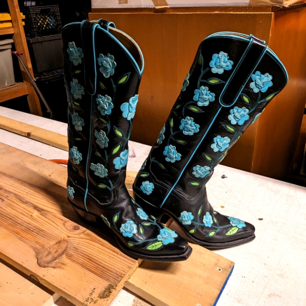 Back At The Ranch 14" Wedding Boots. Sz 8.5-9US